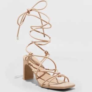 NUDE STRAPPY HEELS